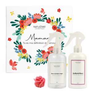 Coffret  Parfum de Linge & D’ambiance et Bougie Rose
