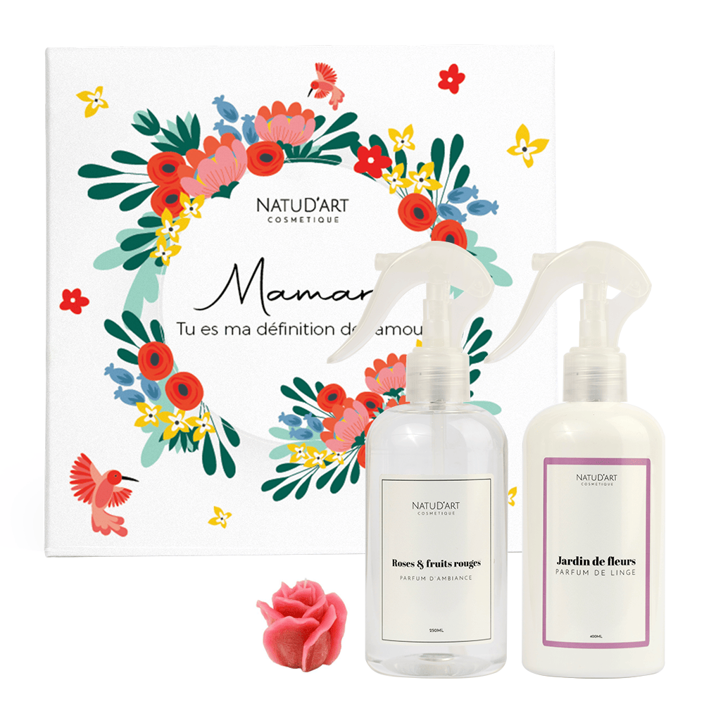 Coffret Parfum de Linge & D’ambiance et Bougie Rose